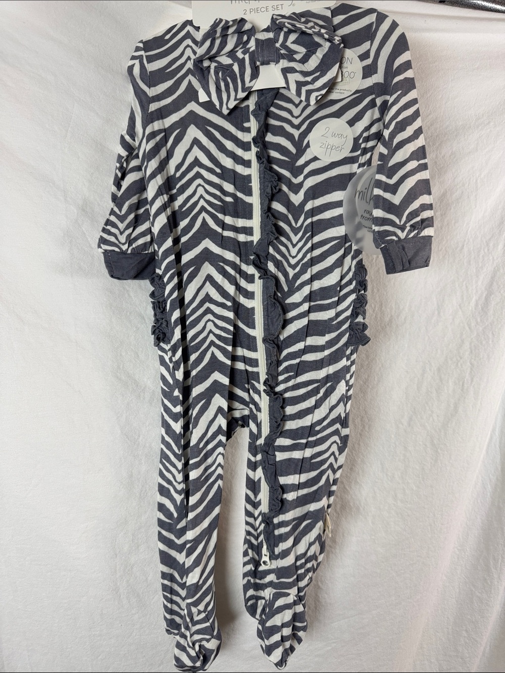 Milkberry Zebra Footies